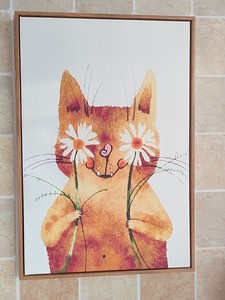 现代装饰画 西狐饰画，猫咪，木框，尺寸：43*63cm，3.