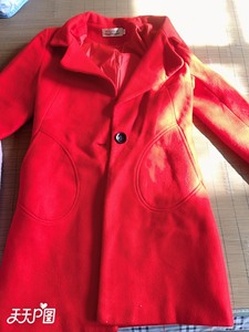 R·M·K/诺曼琦羊毛羊绒大衣红色外套，M码，几乎全新，毛呢