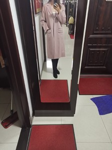 转韩国购入正品藕粉色长款羊毛大衣