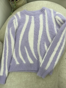 Annakiki 香芋紫条纹毛衣 超软糯 穿过两次已干洗 干