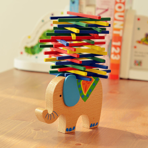 彩棒平衡木制 儿童益智桌面游戏 亲子玩具 大象骆驼平衡