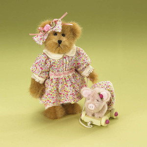 正版美国泰迪熊-甜蜜小女熊与小粉猪 专柜正品毛绒玩具 礼物