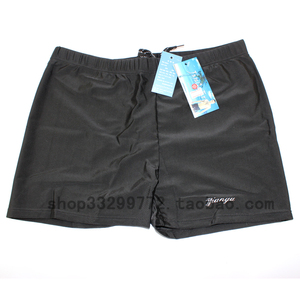金格尔 单色游泳裤  男士泳裤 平角裤（黑色）
