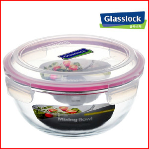 Glasslock三光云彩保鲜盒微波炉圆形耐热钢化玻璃饭盒蔬菜沙拉碗
