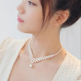 新娘珍珠项链 女 韩版锁骨链 装饰衣领假领子 遮疤痕短项链