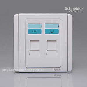 施耐德奇胜E3000四线电话+八线信息插座（白+白）电脑加电话