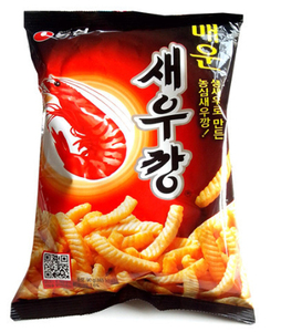 韩国进口膨化食品咸鲜风味 农心辣味虾条 辣味袋装 90g