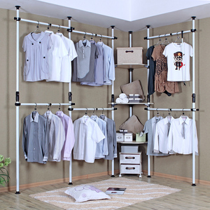 简易收纳衣柜经济型开放式组装衣橱卧室简约现代钢架步入式衣帽间