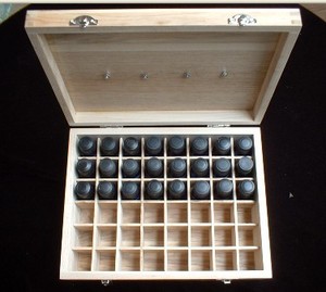 精油木盒 精油盒 精油保存盒 胡桃楸木 48格 高档木盒