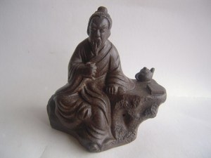 宜兴紫砂壶&紫砂茶宠，茶圣陆羽饮茶紫砂雕塑