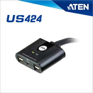 ATEN 宏正 US424 4端口 USB外围 分享 设备打印机 键盘鼠标u盘