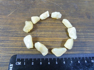 7924新疆罗布泊地表鸡油黄手链蛋白石 10颗 1.5cm左右