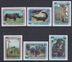 中非 1978年 非洲动物 WWF 6全新