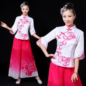 秧歌服2018新款春夏青花瓷舞蹈服装广场舞套