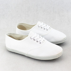 国途白网鞋帆布鞋白球鞋系带小白鞋白布鞋舞蹈鞋跳舞鞋男女平底鞋