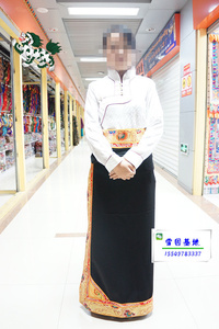 布料定制藏族藏裙藏装西藏藏式裙子锅庄表演演出藏袍藏服半身裹裙