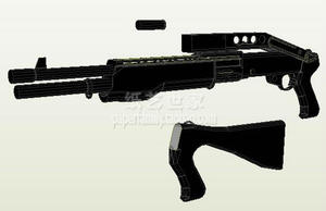 需自己做 70130 SPAS 特种多功能自动霰弹枪 散弹枪 3D纸模型DIY