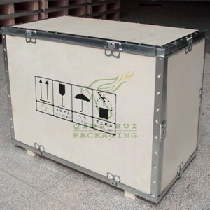 订做钢带木箱打包装物流航空运输免检免熏蒸胶合板木箱木质包装箱