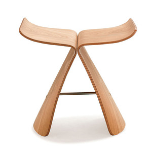 经典大师创意设计实木换鞋凳子水曲柳简约时尚弯曲凳榻榻米小脚凳