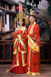 古装服装贵妃唐朝皇后仙女拖尾演出服汉服古代女装中式新娘婚服