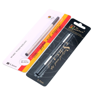 毕加索专卖店 旋转式宝珠笔芯 毕加索签字笔笔芯水笔螺纹替芯 纯黑0.5/0.7mm