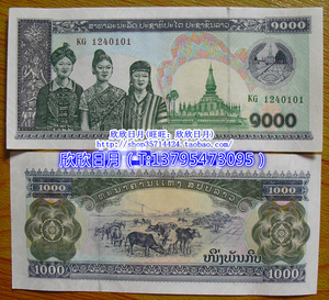 【亚洲】2003年版 全新UNC 老挝1000基普 纸币 外国钱币 生肖牛钞