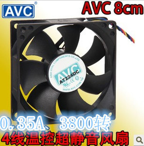 AVC8025厘米4针线新品台式机全新大风调速PWM机箱散热器风扇CPU