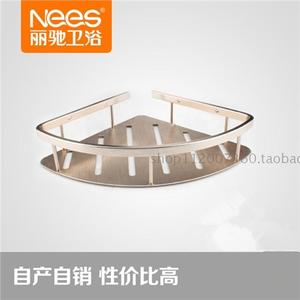 太空铝双色三角篮单层铝板置物架带钩 浴室卫生间网篮单层转角架
