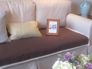高档棉麻深咖啡色沙发垫四季沙发巾沙发垫 坐垫纯色 可定制