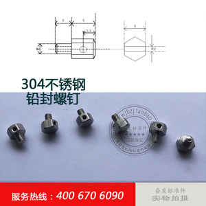 304不锈钢六角铅封螺丝 带孔螺丝 电子螺丝 防盗螺丝M4