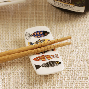 筷子托 丹麦蓝鱼韩式骨瓷筷子枕 日式筷子座放筷子的托陶瓷筷子架