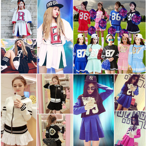 韩国女团学生啦啦操服装演出服少女时代足球宝贝啦啦队拉拉队服装