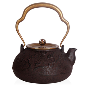 纯手工日本南部老铁壶原装进口生铁铸铁铜把铜盖功夫茶具日本铁壶