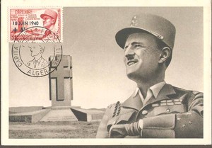 二战将领勒克莱尔将军 阿尔及利亚1957年极限片 上品 AL102