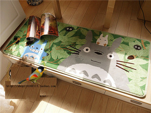 出口日本龙猫TOTORO超细珊瑚绒地垫地毯床前垫飘窗垫50*120