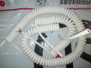 螺旋线 弹簧线2芯x0.75平方拉伸2米4米6米白色电源线