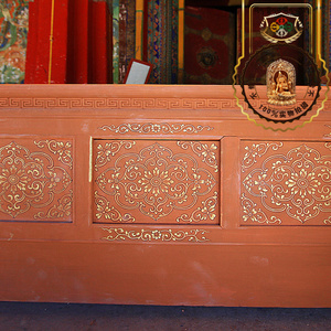 藏红传统手工描金妙莲缠枝图案经书桌简单大方复古藏式家具茶几