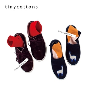 Tinycottons 草泥马儿童真皮板鞋/ 宝宝秋冬款毛毛皮质系带球鞋