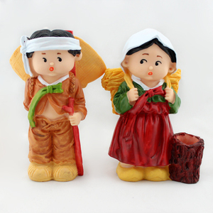 韩国民俗树脂人偶娃娃朝鲜族摆件装饰品家居餐厅摆饰情侣礼品礼物
