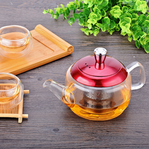 玻璃泡茶壶不锈钢网过滤玻璃花草茶壶玻璃茶具套装冲茶器花茶壶