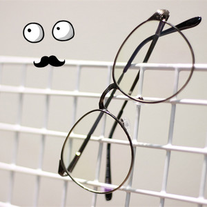 文艺金属眼镜框近视男女款复古圆形细框眼镜架防辐射有螺丝平光镜