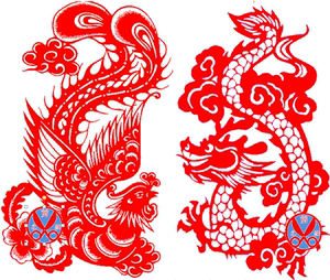 龙凤 大号剪纸纯手工结婚装饰品窗花中国传统文化礼品 龙 凤 凤凰