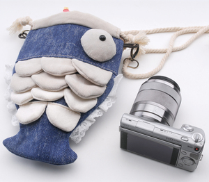 可爱鱼 微单 NEX-5N 拍立得 相机袋布袋 相机包 钱包 手机包