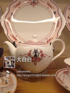 日本代购宫崎骏吉卜力正品魔女宅急便黑猫noritake骨瓷茶壶则武