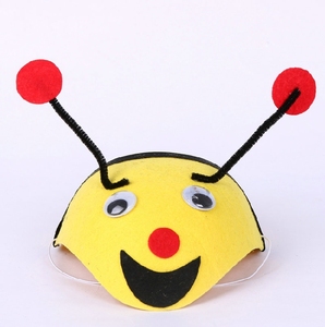 儿童节演出装扮新款黄色勤劳的小蜜蜂头饰卡通小动物成人儿童款帽