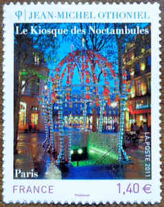 法国2011绘画艺术 奥托尼埃绘画夜游者之亭 不干胶邮票
