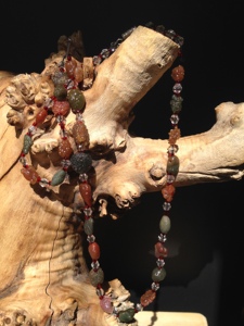 巴楚黑山玛瑙原石 毛衣链 项链 缠绕手链 葡萄干玛瑙 经脉玛瑙