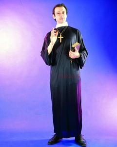 万圣节婚礼成人牧师袍教士服 修士套装 神父服装 教父服装传教士