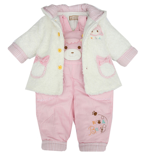 卡乐吉瑞比加厚男女童冬装宝宝婴儿棉衣背带套服装外出服1岁宝宝