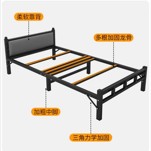 一米二的床1米宽可收薄来的青少年男孩起床头床一垫体拆折叠床